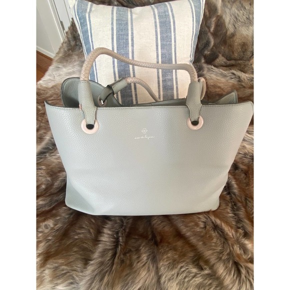 Nanette Lepore Handbags - Nanette Lepore Handbag Large Gray Pebbled Leather Purse Tote